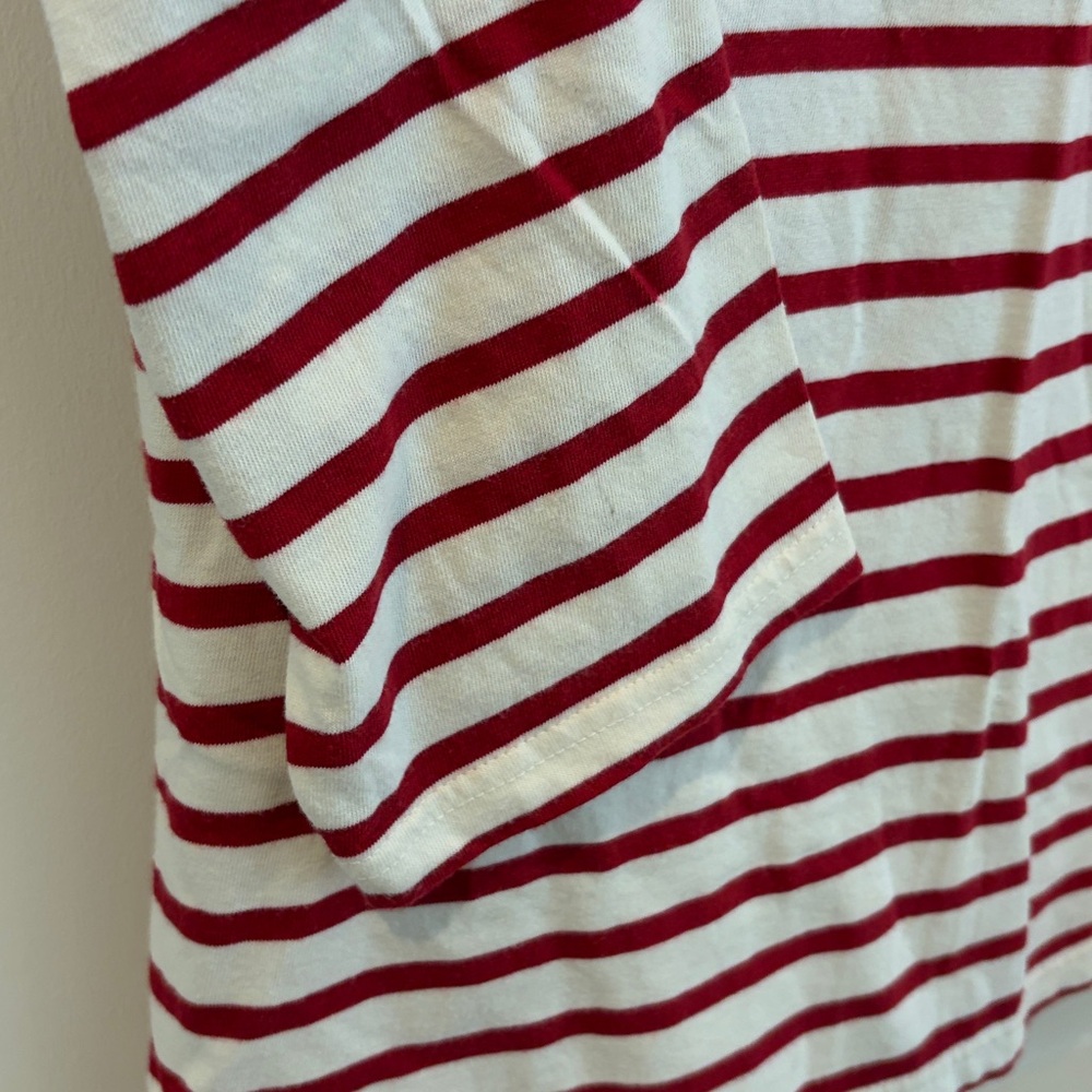 W’s size S Saint James Classic Red and White Striped Long Sleeve Top - Picture 3 of 7